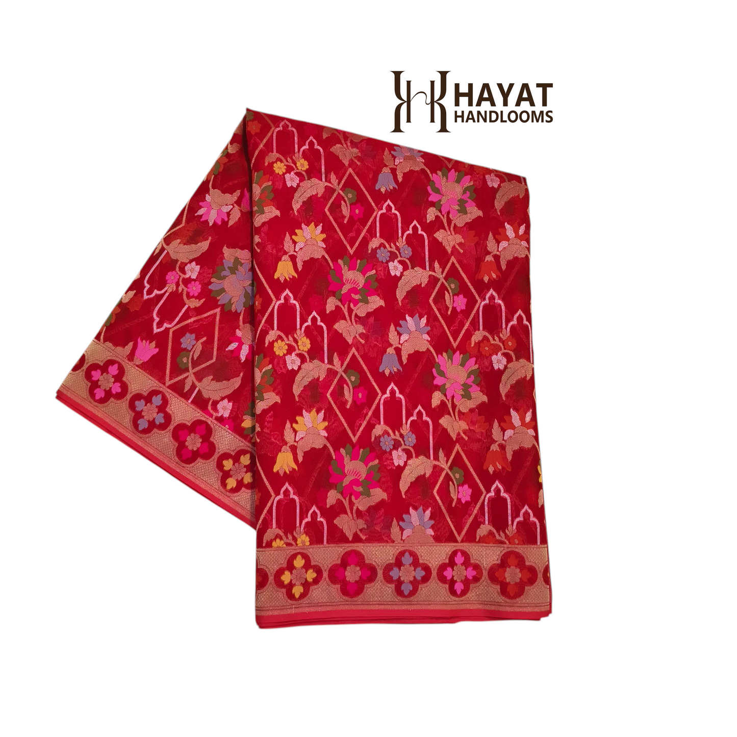 Pure Kora Silk Ektara Tilfi Cutwork Jamdani Banarasi Saree