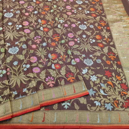 Pure Cotton Ektara Tilfi Cutwork Jamdani Banarasi Saree
