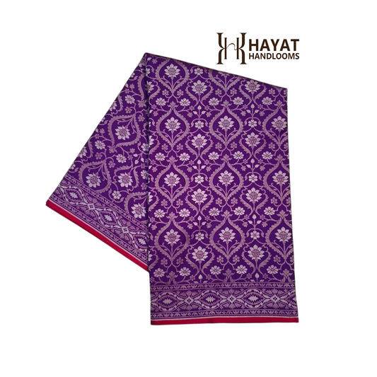 Pure Katan Silk Ektara Cutwork Jamdani Banarasi Saree