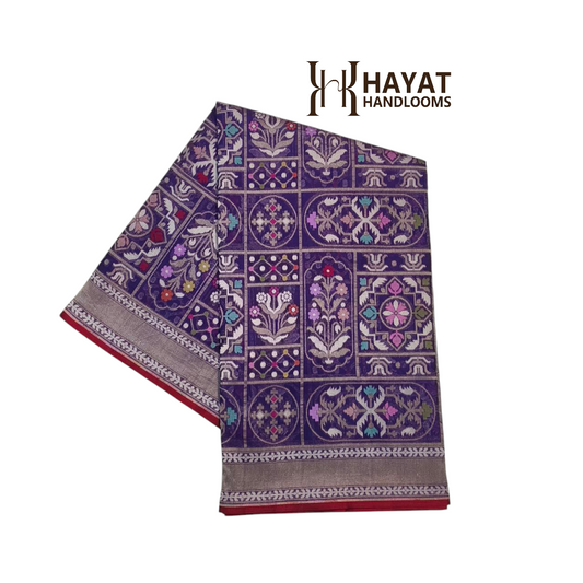 Pure Cotton Ektara Tilfi Jamdani Banarasi Saree