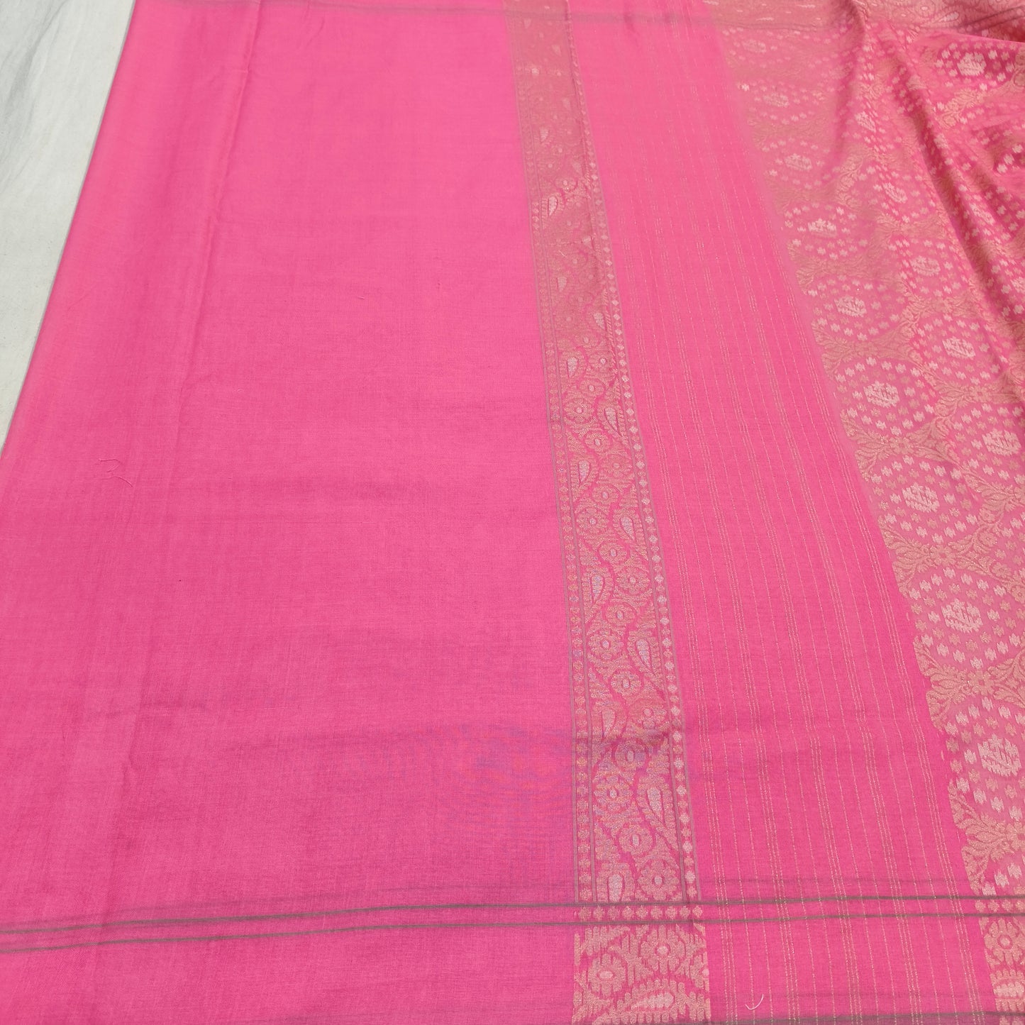 Pure Cotton Ektara Alfi Jamdani Cutwork Jaal Banarasi Saree