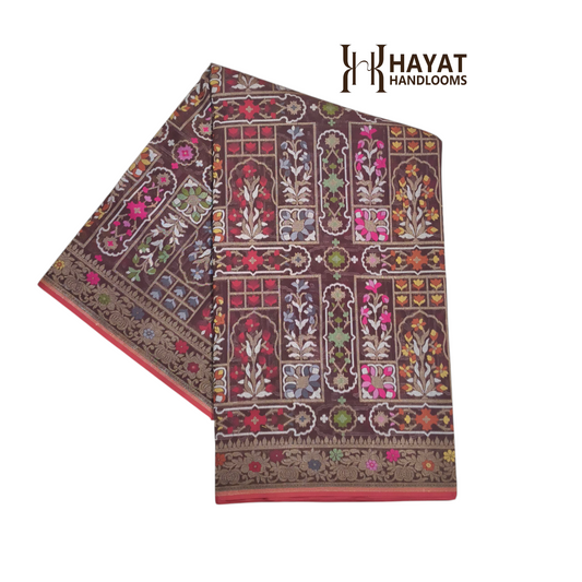 Pure Cotton Ektara Cutwork Jamdani Banarasi Saree
