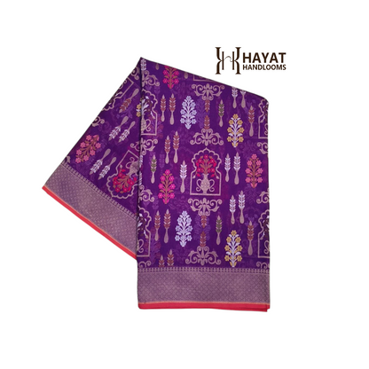 Pure Kora Silk Ektara Tilfi Cutwork Jamdani Banarasi Saree