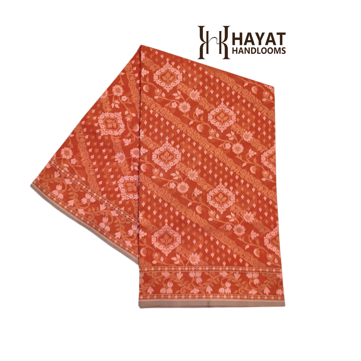 Pure Cotton Ektara couwork Jamdani Banarasi Saree