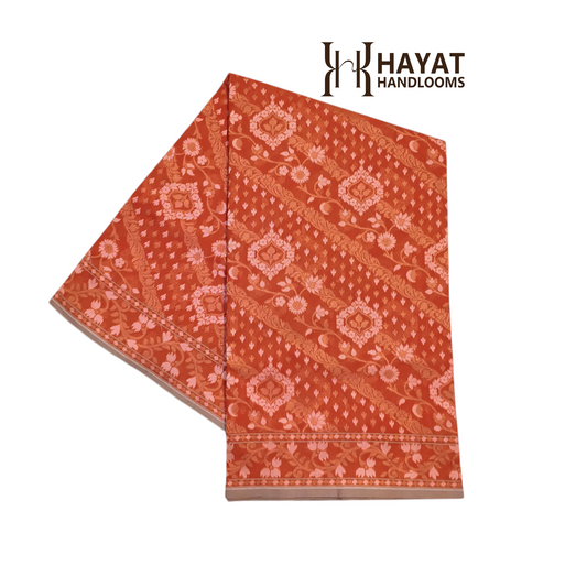 Pure Cotton Ektara couwork Jamdani Banarasi Saree