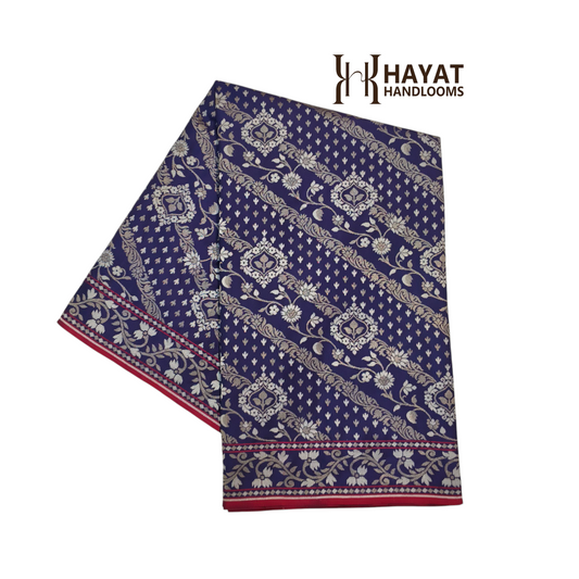 Pure Katan Silk Ektara Cutwork Jamdani Banarasi Saree