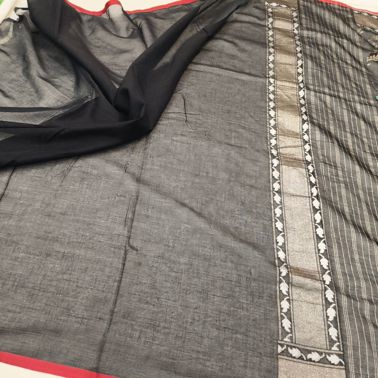 Pure Cotton Ektara Tilfi Jamdani Cutwork Banarasi Saree
