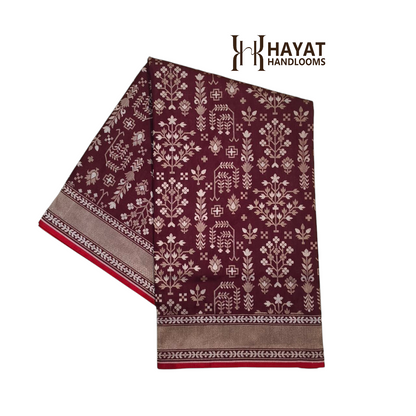 Pure Katan Silk Ektara Cutwork Jamdani Banarasi Saree