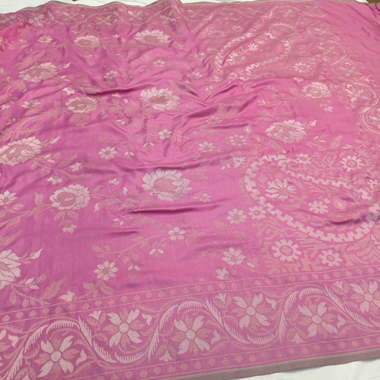Pure Katan Silk Ektara Cutwork Jamdani Banarasi Saree