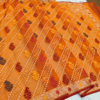 Pure Kora Silk Ektara Tilfi Cutwork Banarasi Saree