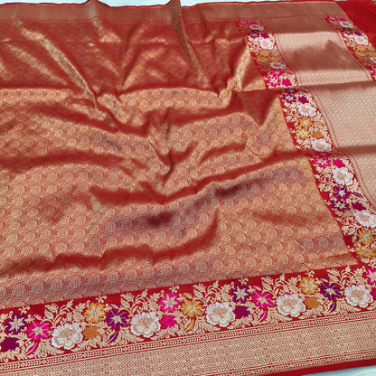 Pure Katan Silk Handvowen Exclusive Banarasi Saree