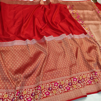 Pure katan silk handvowen banarasi saree