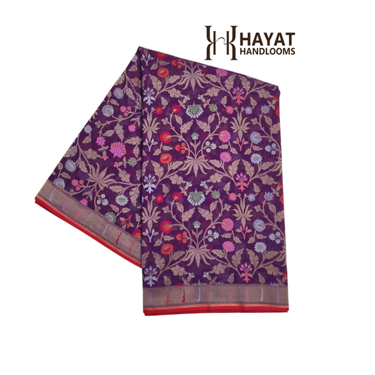 Pure Cotton Ektara Tilfi Cutwork Jamdani Banarasi Saree