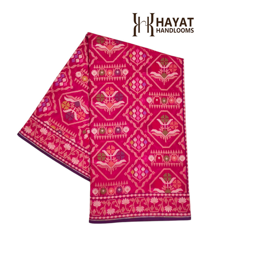 Pure Cotton Ektara Tilfi Jamdani Cutwork Jaal Banarasi Saree
