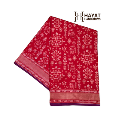 Pure Katan Silk Ektara Cutwork Jamdani Banarasi Saree