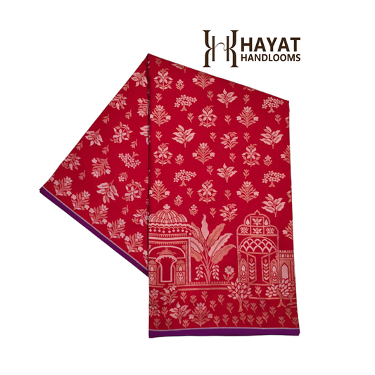 Pure Katan Silk Ektara Cutwork Jamdani Banarasi Saree