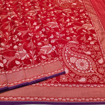 Pure Cotton Ektara Alfi Cutwork Jamdani Banarasi Saree