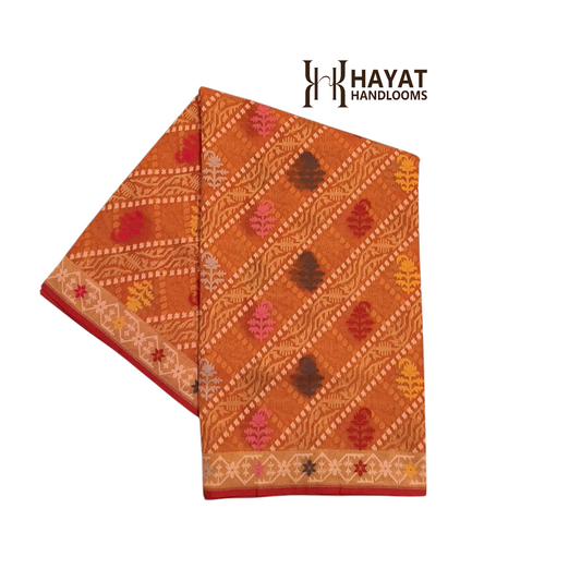 Pure Kora Silk Ektara Tilfi Cutwork Banarasi Saree