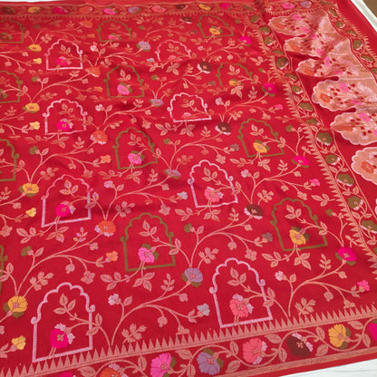 Pure Cotton Ektara Tilfi Cutwork Jamdani Banarasi Saree