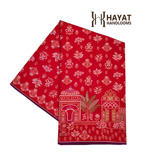 Pure Cotton Ektara Tilfi Cutwork Jamdani Banarasi Saree