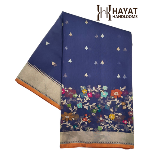Pure kora silk handvowen banarasi kadwa weaving saree