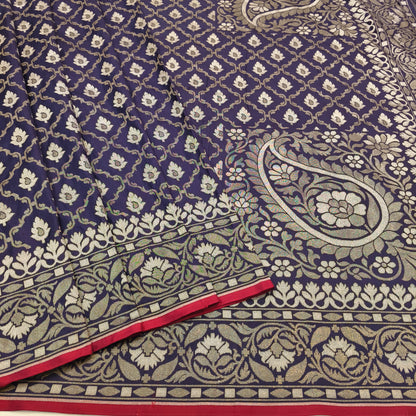 Pure Katan Silk Ektara Cutwork Jamdani Banarasi Saree