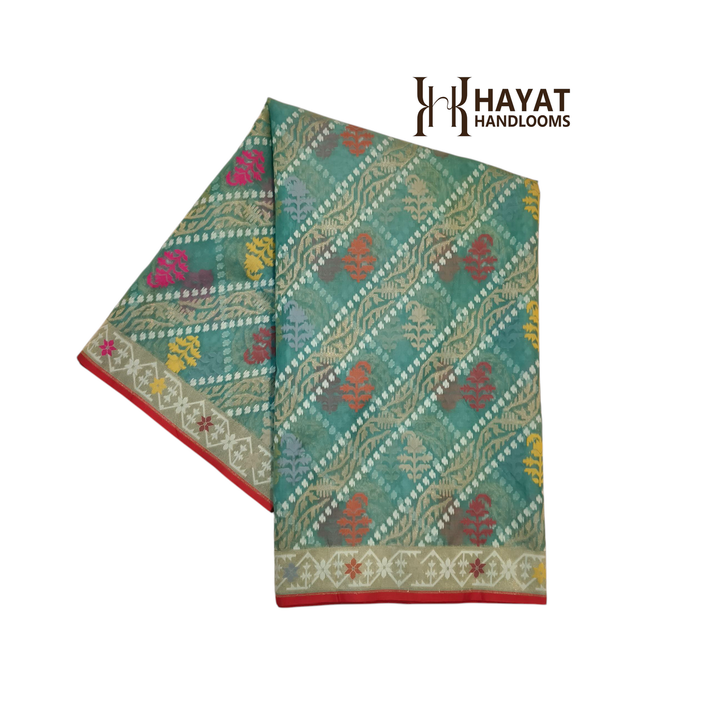 Pure Kora Silk Ektara Tilfi Cutwork Jamdani Banarasi Saree