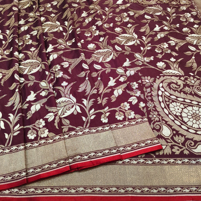 Pure Katan Silk Ektara Cutwork Jamdani Banarasi Saree