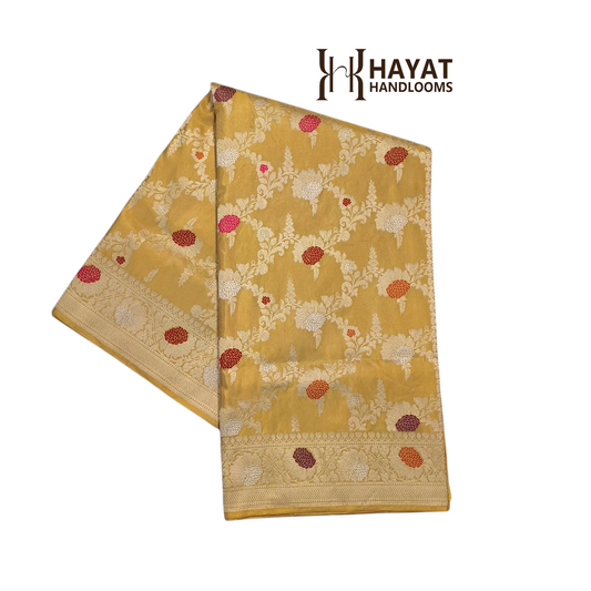Pure katan tissue handwoven exclusive banarasi saree
