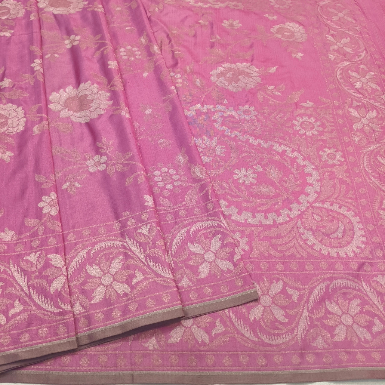 Pure Katan Silk Ektara Cutwork Jamdani Banarasi Saree