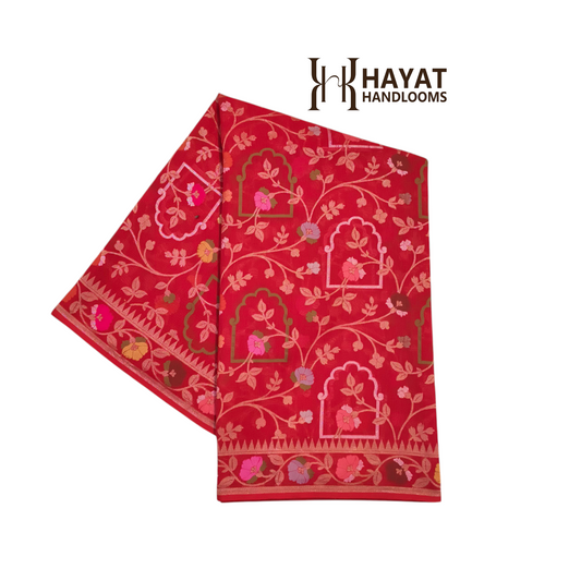 Pure Cotton Ektara Tilfi Cutwork Jamdani Banarasi Saree