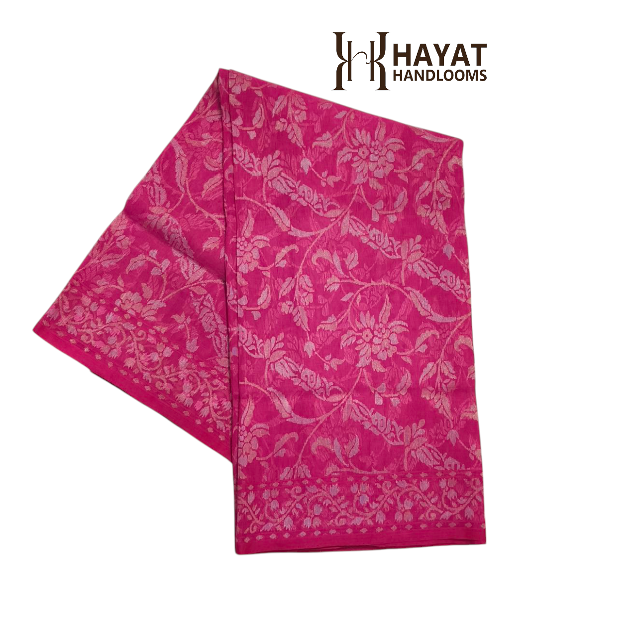 pink Realzari pure cotton ektara jamdani exclusive banarasi saree