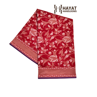 Pure Cotton Ektara Alfi Cutwork Jamdani Banarasi Saree