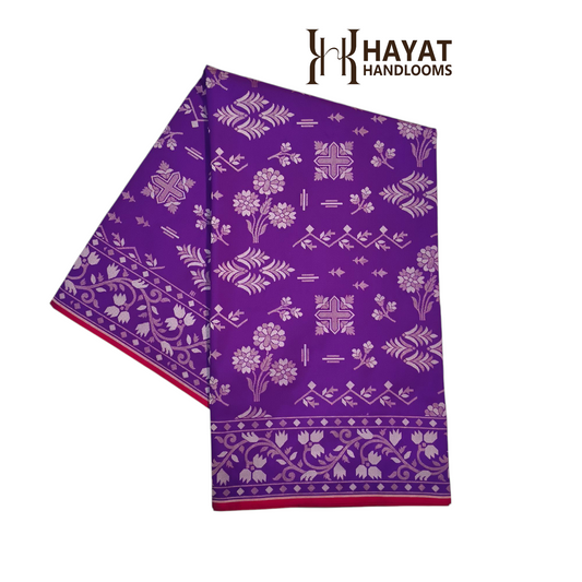 Pure Katan Silk Ektara Cutwork Jamdani Banarasi Saree
