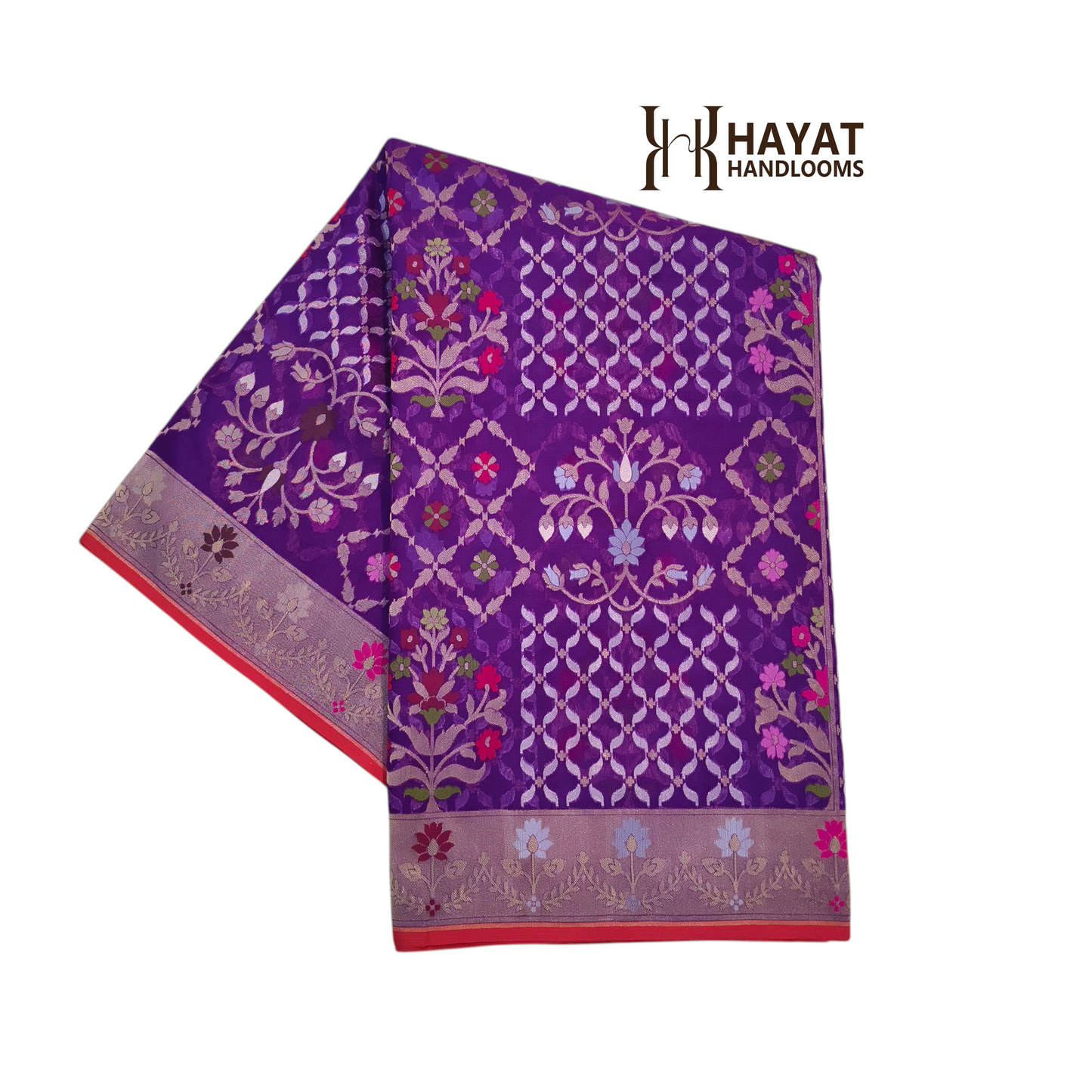 Pure Kora Silk Ektara Tilfi Cutwork Jamdani Banarasi Saree