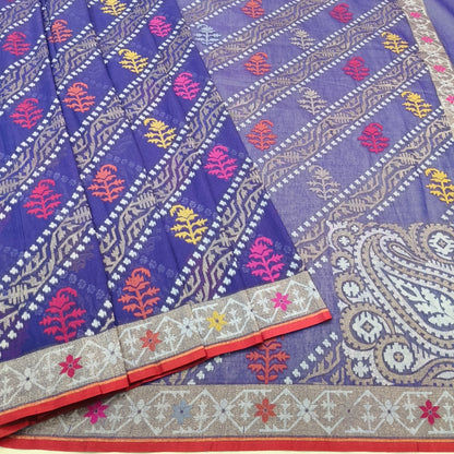 Pure Cotton Ektara Tilfi Cutwork Jamdani Banarasi Saree