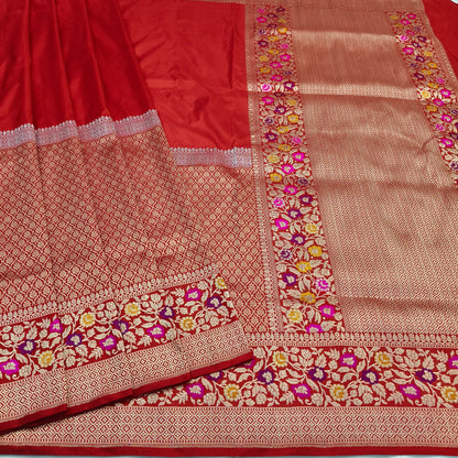 Pure katan silk handvowen banarasi saree