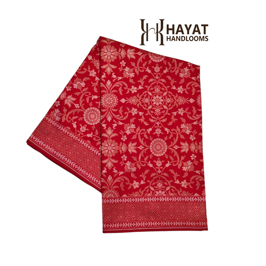 Pure Katan Silk Ektara Cutwork Jamdani Banarasi Saree