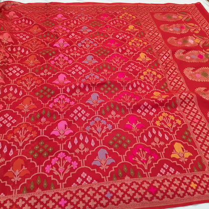 Pure Cotton Ektara Tilfi Cutwork Jamdani Banarasi Saree