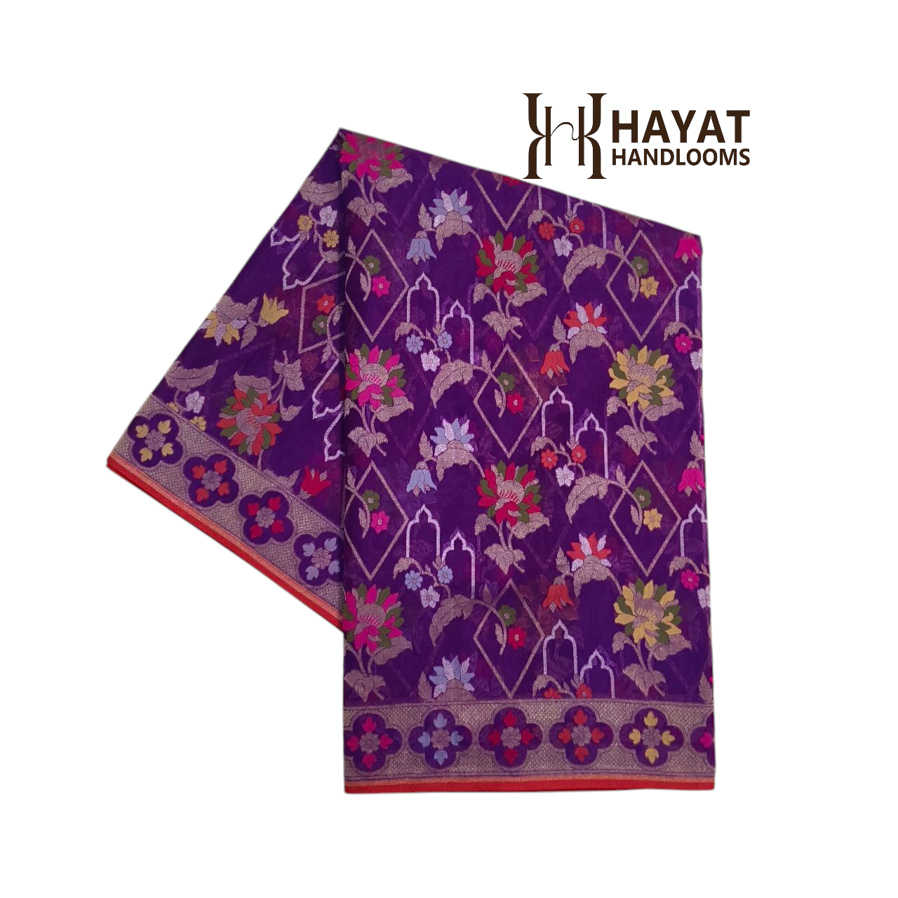 Pure Kora Silk Ektara Tilfi Cutwork Jamdani Banarasi Saree