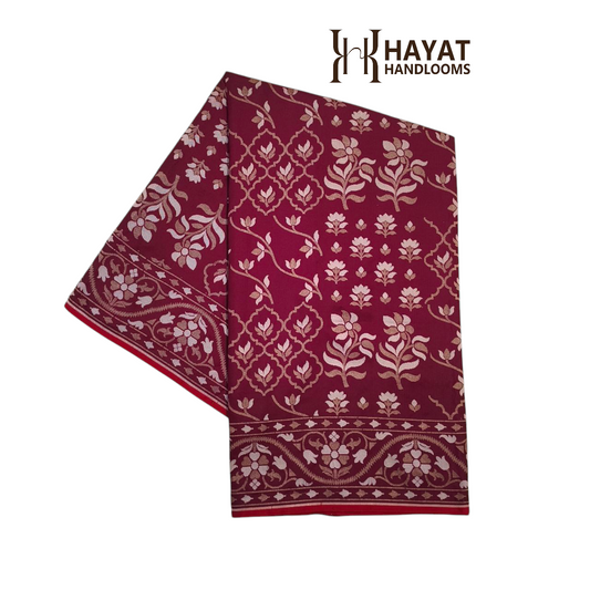 Pure Katan Silk Ektara Cutwork Jamdani Banarasi Saree