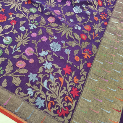 Pure Cotton Ektara Tilfi Cutwork Jamdani Banarasi Saree
