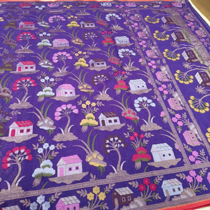 Pure Cotton Ektara Tilfi Cutwork Jamdani Banarasi Sare