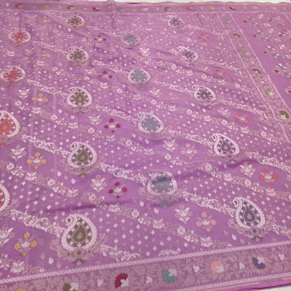 Pure Cotton Ektara Tilfi Cutwork Jamdani Banarasi Saree