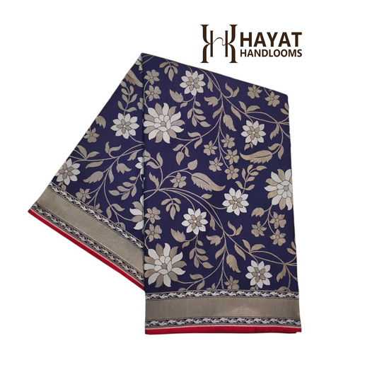 Pure Katan Silk Ektara Cutwork Jamdani Banarasi Saree