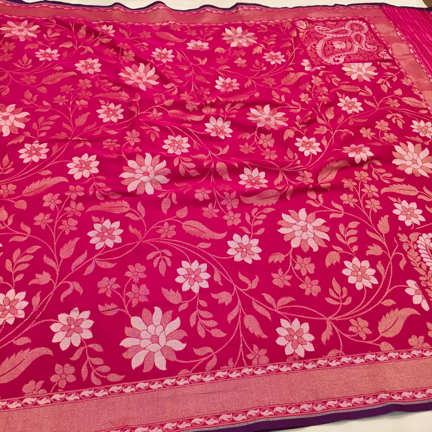 Pure Cotton Ektara Alfi Cutwork Jamdani Banarasi Saree