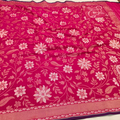 Pure Cotton Ektara Alfi Cutwork Jamdani Banarasi Saree