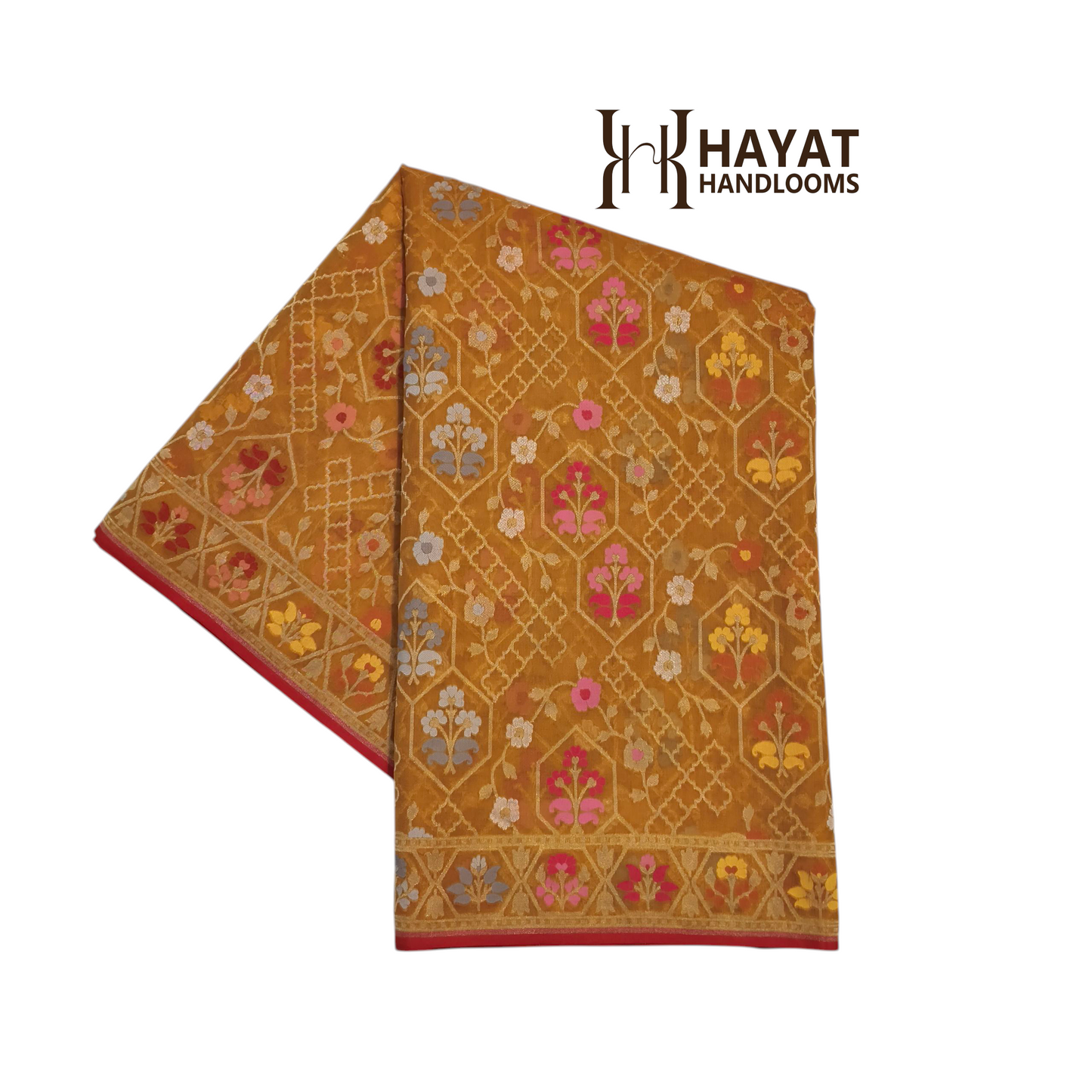 Pure Kora Silk Ektara Tilfi Cutwork Jamdani Banarasi Saree