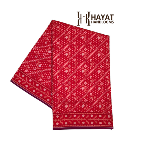 Pure Katan Silk Ektara Cutwork Jamdani Banarasi Saree