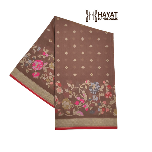 Pure Cotton Ektara Tilfi Cutwork Jamdani Banarasi Saree